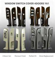 Panneau de commande des vitres de porte intérieure 4 portes pour Nissan Patrol Y61 1997-2004, cadre de commande du repose-bras de porte, pièce de rechange OE