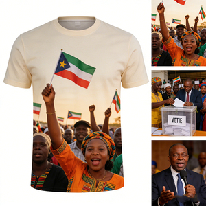 T-shirt promozionali in poliestere 100% da 130G, lavorate a maglia, ecologiche, personalizzabili con stampa completa del logo, per campagne africane e gruppi di riunioni - Product Image 2