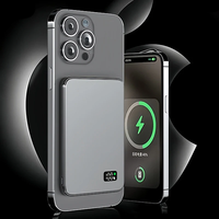 Batería Externa Ultrafina con Carga Inalámbrica Magnética Rápida, Pantalla LED, Portátil, para iPhone, Samsung, Airpods