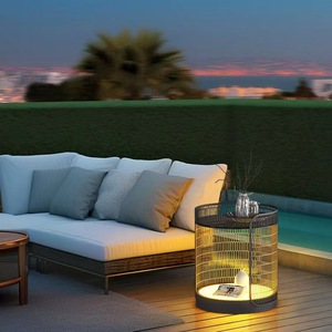 Lampe de table d'extérieur à énergie solaire, étanche, LED, lampe d'ambiance pour patio, jardin, villa, terrasse - Product Image 1