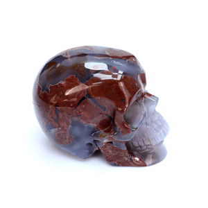 Tay Chạm Khắc Tự Nhiên Núi Lửa Agate Pha Lê Skull Reiki Chữa Bệnh Đá Cho Trang Trí Nội Thất Khắc Loại Con Người Skull Bức Tượng - Product Image 5