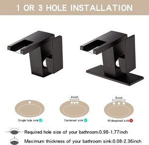 Dẫn phòng tắm bồn rửa vòi Đen lỗ duy nhất xử lý RV tắm Vanity vòi cho bồn rửa 1 lỗ cung cấp nước Dòng lưu vực Mixer - Product Image 6