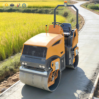 Compacteur vibrant à double tambour de 0,6 tonne, type rouleau compresseur diesel, pour la pose d'asphalte
