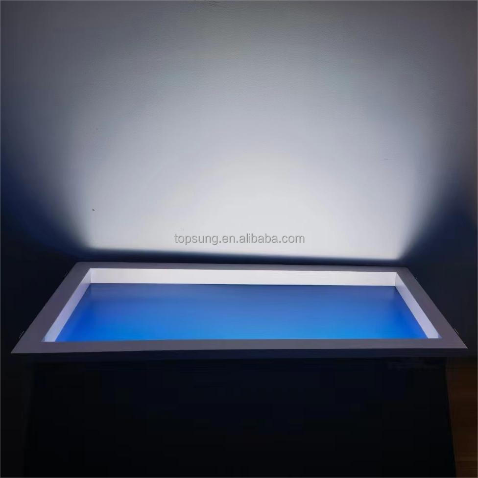 Smart Office Home 1200x600mm Artificial Virtual Skylight Ceiling Lamps 96w Dimmable Square Skylight Panel Light