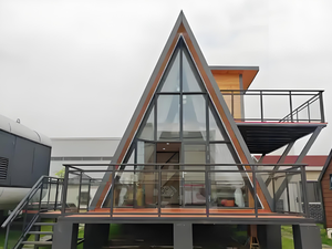 Роскошная вилла дом деревенский дизайн водонепроницаемый прочный сборный стальной конструкции Треугольник кабина - Product Image 3