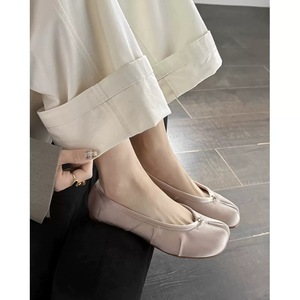 Bailarinas de satén para mujer, con punta redonda, sin cordones, con lazo, estilo elegante, para todas las temporadas, color rosa - Product Image 3