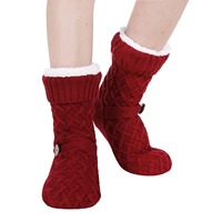 Chaussons d'hiver pour femmes, chauds et moelleux, doublés en polaire, doux et douillets, épais, Sherpa, avec pinces antidérapantes.