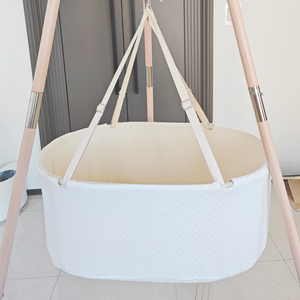 Cuna Redonda para Bebé, Algodón Orgánico, Suave y Transpirable, Diseño Personalizado Ajustable para Dormitorio o Sala de Estar - Product Image 6