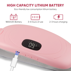 Massageador de cólicas menstruais, cinto térmico vibratório para alívio da dor, recarga quente da cintura e do estômago - Product Image 5