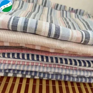 flax fabric stock fabric flax yarn dyed linen fabric linum usitatissimum tecido de linho puro stripes