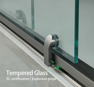 Enceinte <span class=keywords><strong>de</strong></span> <span class=keywords><strong>douche</strong></span> en verre coulissante à trois portes ultra-durable zéro espace au sol requis <span class=keywords><strong>joint</strong></span> étanche en verre trempé <span class=keywords><strong>pour</strong></span> salle <span class=keywords><strong>de</strong></span> bain - Product Image 4