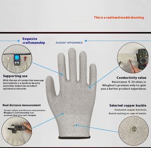 Guanti per elettrodi da massaggio conduttivi in fibra d'argento guanti per fisioterapia per la protezione delle mani e del braccio - Product Image 4
