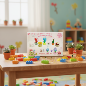 Bloques de Construcción de Suculentas, Sets de Plantas en Miniatura para Niños de 6+ Años, Juego de Regalo Creativo, 8x8x10cm - Product Image 3