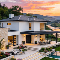 Fenêtre à cadre zéro en acier série 50, fenêtre française en acier avec Uw 0.6, norme passive pour villas de luxe en Europe et aux États-Unis