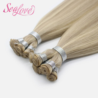 Extensions de cheveux humains vierges Genius Weft blond platine et blond cendré de 20 pouces pour la vente en gros aux salons