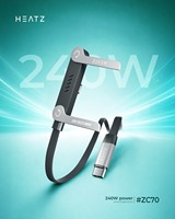 Support de téléphone à charge rapide HEATZ 240W 5A, multifonctionnel, conducteur en cuivre pur, gaine tressée pour iPhone et tablettes