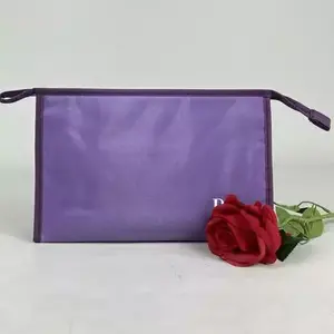 促销批发旅行化妆包尼龙紫色化妆刷化妆包帆布拉链化妆包