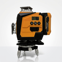 Niveau laser professionnel 360° autonivelant électronique 4D 16 lignes, kit niveau laser ligne verte