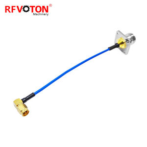 N dişi flanş dağı <span class=keywords><strong>SMA</strong></span> erkek dik açı konektörü RG402 SS402 için 0.141 ''yarı esnek <span class=keywords><strong>RF</strong></span> kablosu anten uzatma - Product Image 4