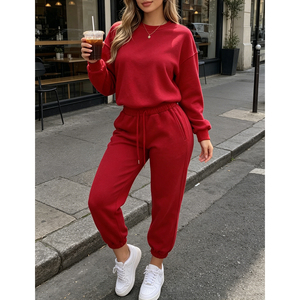 Vêtements pour femmes fabriqués en usine, ensemble décontracté pour femmes à bas prix, pull <span class=keywords><strong>et</strong></span> pantalon décontractés en 2 pièces, ensemble tendance <span class=keywords><strong>et</strong></span> de haute qualité - Product Image 1