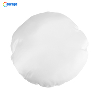 Housse de coussin ronde 40*40cm, décoration de voiture, sublimation, fermeture éclair, logo personnalisé, tissu satin blanc