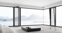 Ventana Abatible y Giratoria de Aluminio Moderna con Aislamiento Térmico, Triple Vidrio Aislante para Baño