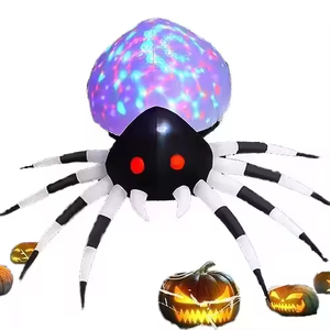 Araña inflable de PVC de 6 pies con luz LED incorporada para Halloween, decoración de jardín para fiestas y días festivos, venta al por mayor personalizada - Product Image 3