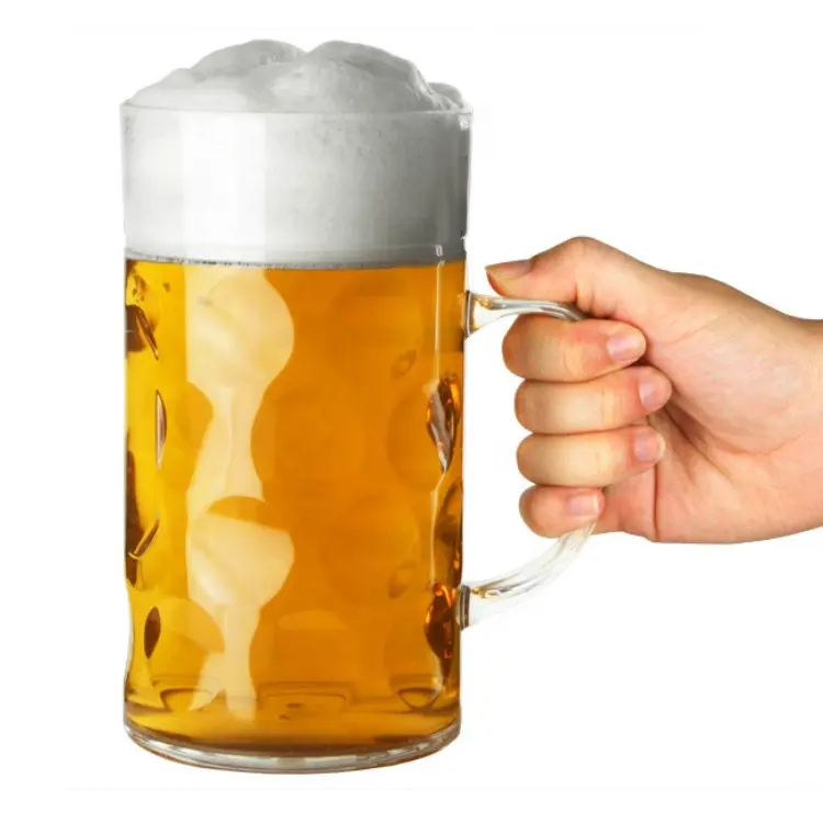 مخصص مقبض واضح كوب بلاستيك للبيرة 2 باينت ل البيرة الشرب أو حزب مهرجان