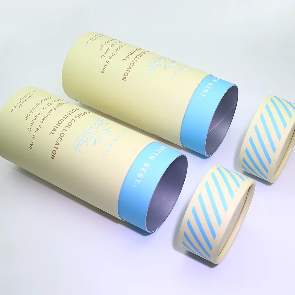 Professional custom eco friendly recycled paper core round cylinder food grade coffee push up tea box cardboard paper tubes