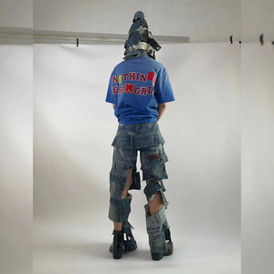 DiZNEW <span class=keywords><strong>2022</strong></span> alta calidad diseñadores elegantes personalizados para hombre rasgado destruido Demin Patchwork Skinny Slim Jeans para hombres - Product Image 5