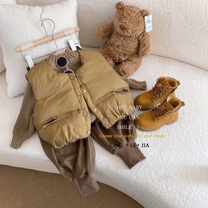 Child Star Round Children's Vest Thickening Windproof Polyester Filling Autumn Winter Korean Style Little Turtle Vest Girls - Product Image 3