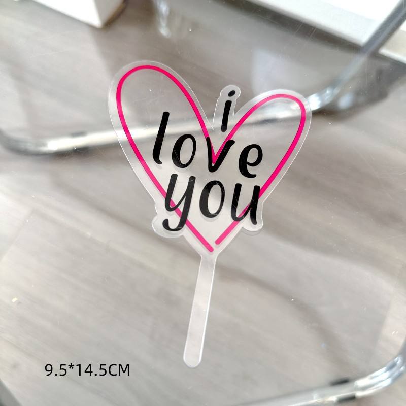 แผ่นพลาสติก I LOVE YOU 5 ชิ้น