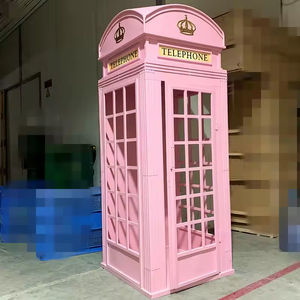 Cabina telefónica rosa <span class=keywords><strong>para</strong></span> decoración <span class=keywords><strong>de</strong></span> arte al aire libre, accesorios <span class=keywords><strong>de</strong></span> fotografía <span class=keywords><strong>para</strong></span> boda, cabina telefónica <span class=keywords><strong>de</strong></span> Londres, cabina telefónica rosa - Product Image 5