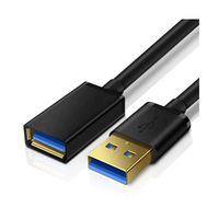 Kabel Ekstensi USB 3.0 5Gbps Berkualitas Tinggi dari Pabrik Shenzhen, Tembaga Tanpa Isolasi, Male Female, 1m/1.5m/3m untuk Printer Komputer