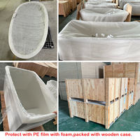 Baignoire ovale autoportante de luxe en acrylique pleine grandeur pour projets hôteliers, baignoire de trempage en pierre artificielle