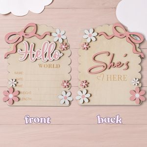 Letrero de Anuncio de Nacimiento, Letrero de Bienvenida al Mundo para el Hospital, Tarjeta <span class=keywords><strong>Ella</strong></span> Está Aquí, Ideas para Anuncios de Nacimiento - Product Image 1