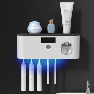 Esterilizador Inteligente para Cepillos <span class=keywords><strong>de</strong></span> Dientes con <span class=keywords><strong>Dispensador</strong></span> Automático <span class=keywords><strong>de</strong></span> Pasta Dental, Organizador <span class=keywords><strong>de</strong></span> Baño <span class=keywords><strong>de</strong></span> 5 Ranuras para Cepillos <span class=keywords><strong>de</strong></span> Dientes Eléctricos - Product Image 1
