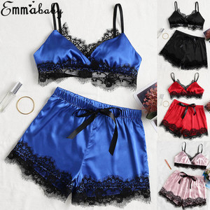 Set di Lingerie Sexy da Notte per Donne, Completo in Raso con Reggiseno e Pantaloncini, Pigiama Sexy con Reggiseno in Raso e Dettagli in Pizzo - Product Image 2