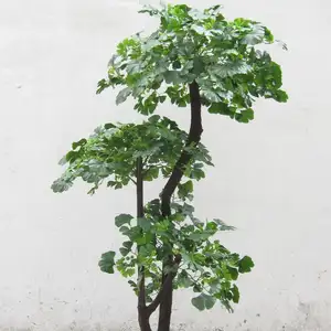 人工イチョウ盆栽木装飾人工木屋外植物人工イチョウ鉢植え
