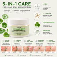 Crème Visage Anti-Acné au Panthénol 5% et Ectoïne, à la Centella et Céramide, pour Soulager les Rougeurs, Hydratante, Tous Types de Peau, Marque Blanche