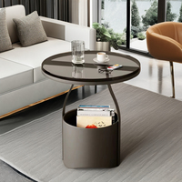 Petite table basse nordique minimaliste, table d'appoint blanche pour la maison, meubles de maison, table ronde en verre moderne.