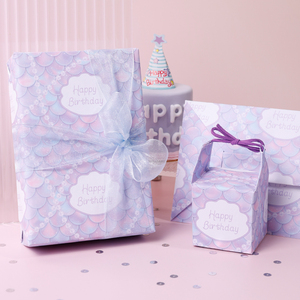 Wholesale High Quality Birthday <b>Tissue</b> Rolls Mermaid Gift Packaging <b>Wrapping</b> <b>Paper</b> Roll Uperior Craftsmanship - Product Image 3
