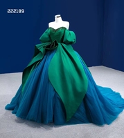 Feishiluo Robes de soirée de style contemporain pour femmes modernes Robe de bal avec double train long en tulle disponible en grandes tailles