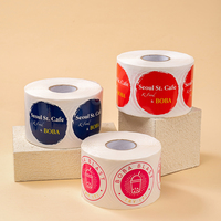 Autocollant d'emballage cercle avec logo de marque personnalisé impression d'étiquettes rondes alimentaires en vinyle auto-adhésif autocollants en rouleau de papier étanche