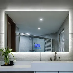 Espejos de baño LED de pared impermeables, espejo iluminado inteligente con Interruptor táctil