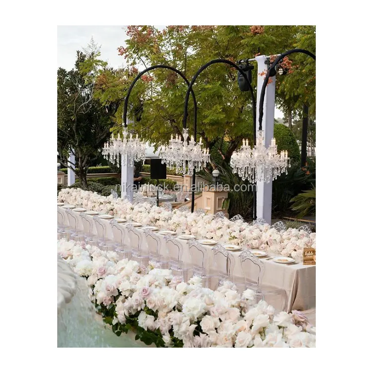 Candelabro de boda de nuevo diseño, soporte de vela ajustable de pie, MARCO DE FONDO DE Metal para decoraciones de fondo de boda