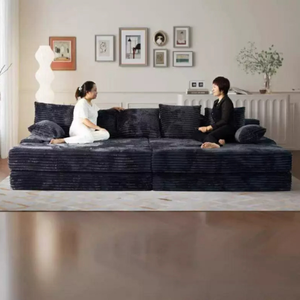 Canapé <span class=keywords><strong>convertible</strong></span> moderne de luxe en velours en forme de U, deux places, sans dossier, avec fonctions réglables, design durable pour salon et hôtel - Product Image 3