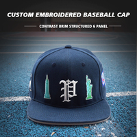 Casquette Snapback Brodé 3D Personnalisée, Casquette de Baseball Structurée à 6 Panneaux à Visière Plate, Casquette Hip Hop Dad Hat avec Logo Brodé