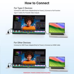Moniteur portable InnoView 180 ° Support réglable pour ordinateur portable, <span class=keywords><strong>PC</strong></span>, MAC, téléphone, PS4, Xbox, Switch, avec protection oculaire DC - Product Image 5