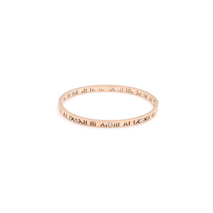 Diamond Encrusted Roman Numeral Titanium Steel Bracelet For Women Everyday Wear Gold Rose Gold Steel Color - Product Image 5